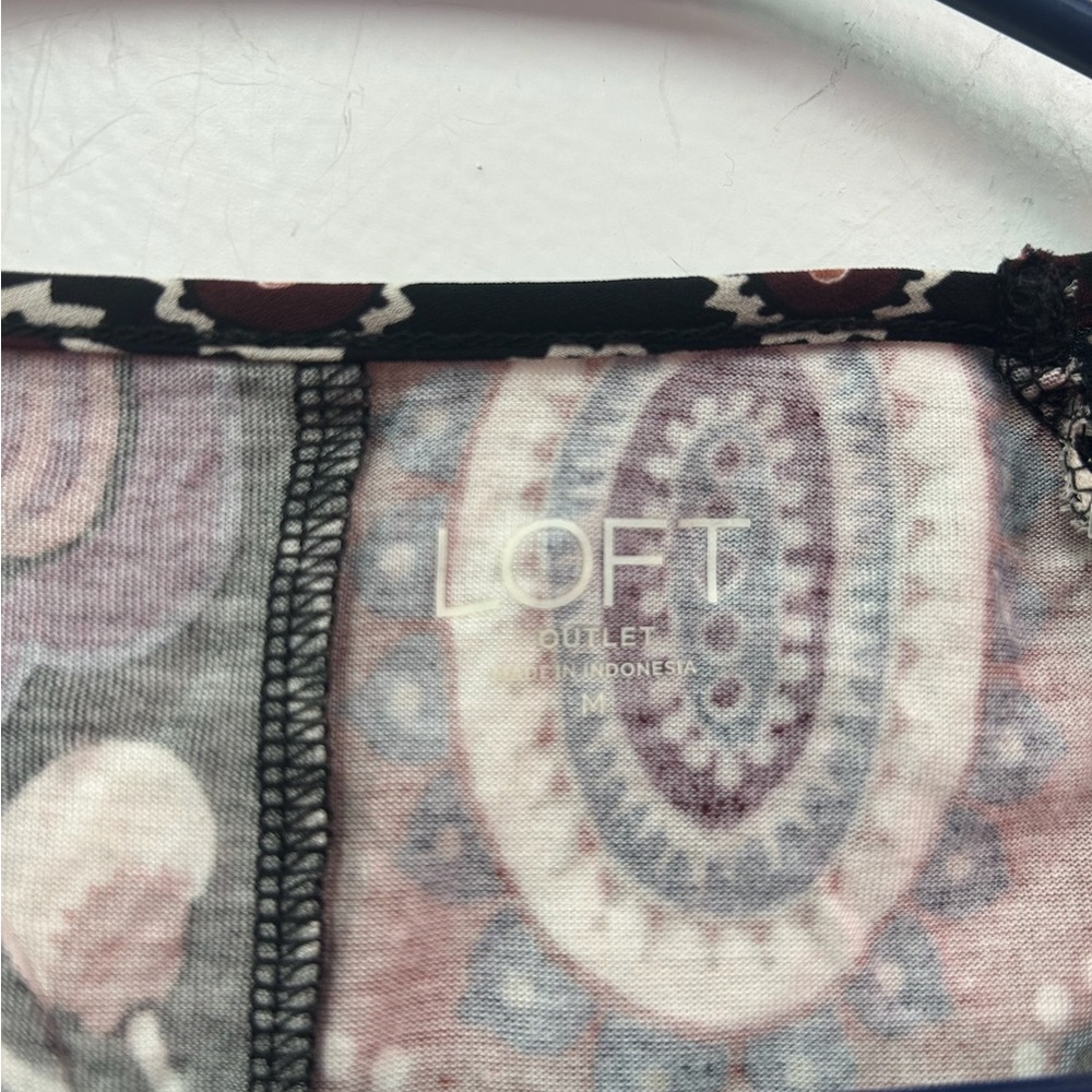 Loft Black/Brown Patterned Blouse - image 2